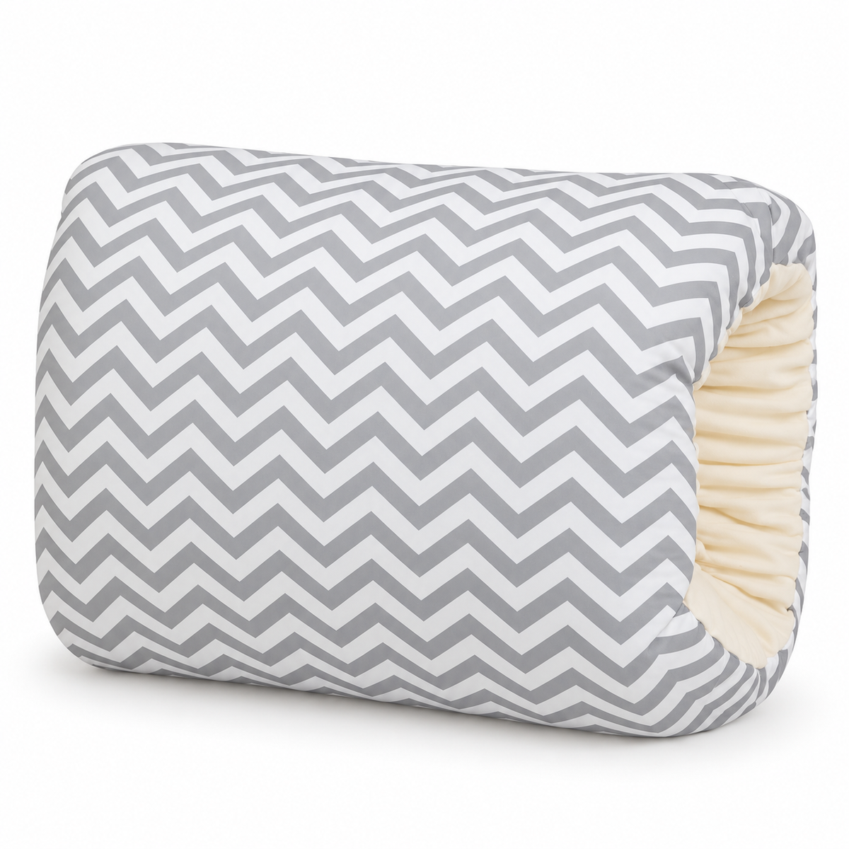 Cojín de lactancia Nurvi, estampado Zigzag gris